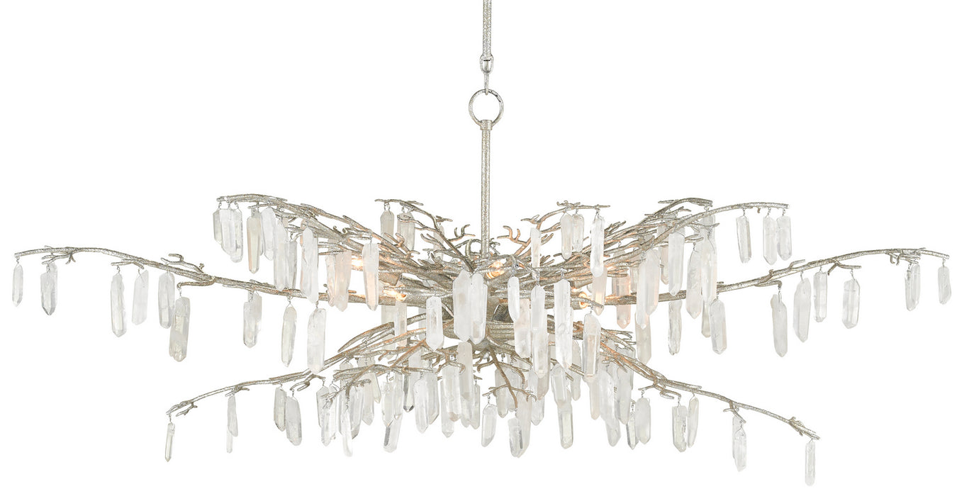 Eight Light Chandelier from the Aviva Stanoff collection in Textured Silver finish