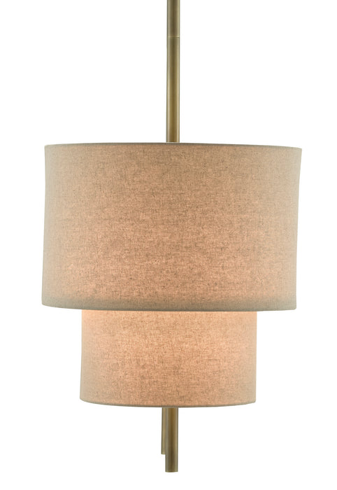 Four Light Chandelier in Antique Brass/Linen finish