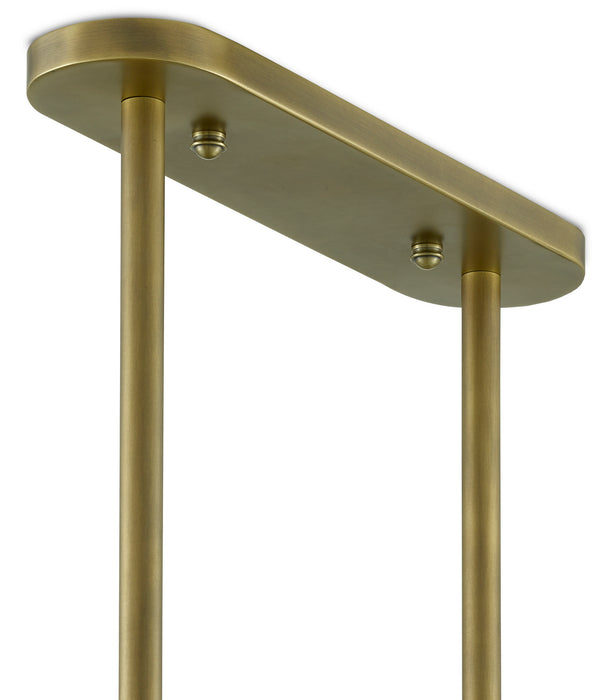 Four Light Chandelier in Antique Brass/Linen finish