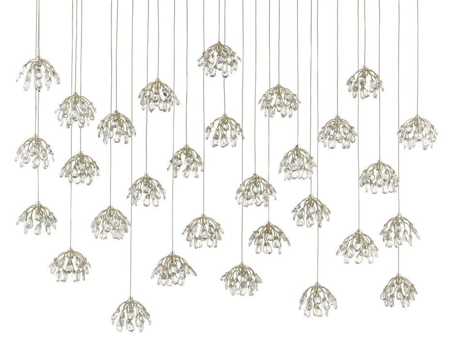 30 Light Pendant in Painted Silver/Contemporary Silver Leaf finish