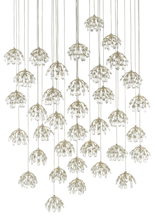 36 Light Pendant in Painted Silver/Contemporary Silver Leaf finish