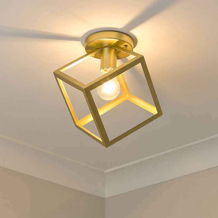 One Light Flush Mount in Olympic Gold finish