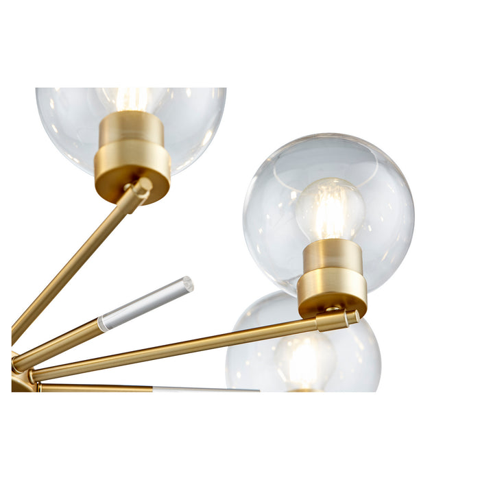 Eight Light Chandelier from the Voln collection in Aged Brass finish