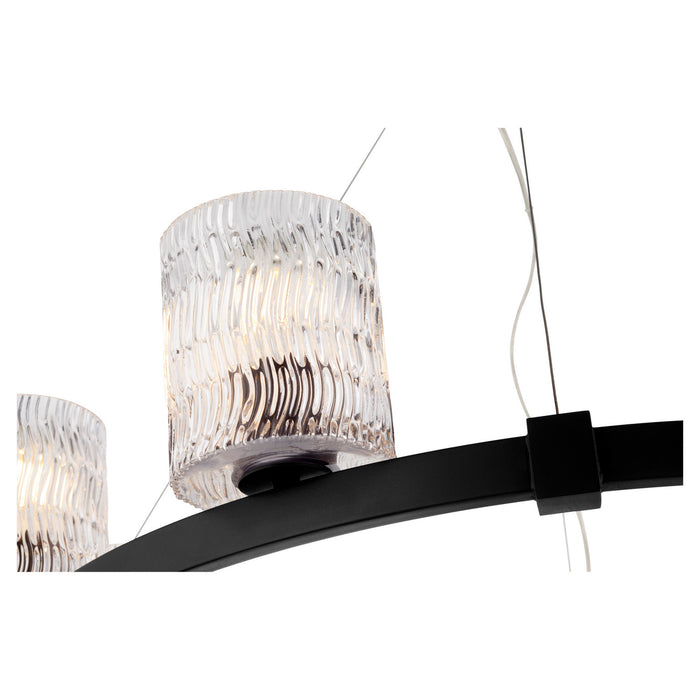 Eight Light Chandelier from the Stadium collection in Noir finish