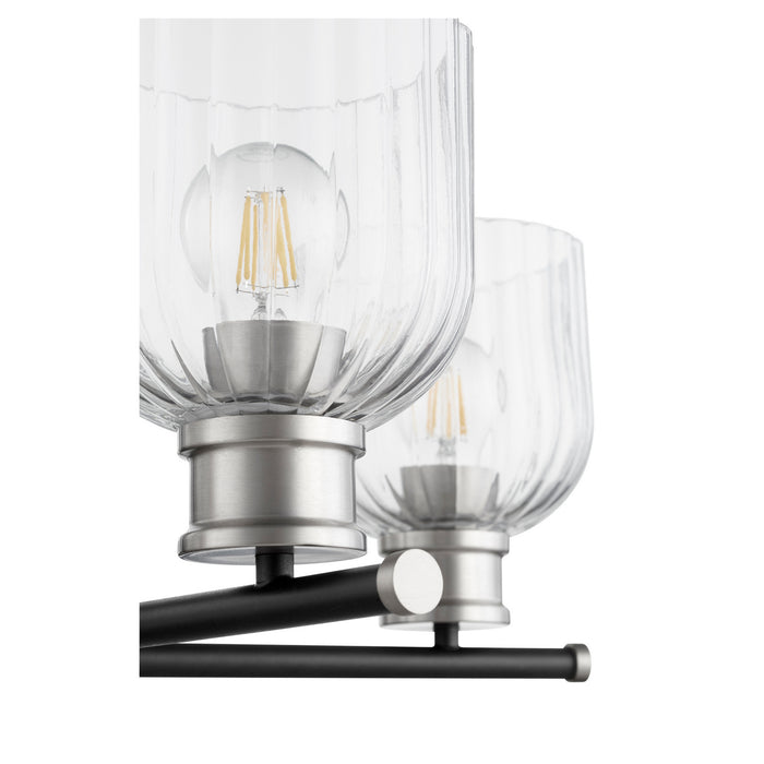 Five Light Chandelier from the Monarch collection in Noir w/ Satin Nickel finish