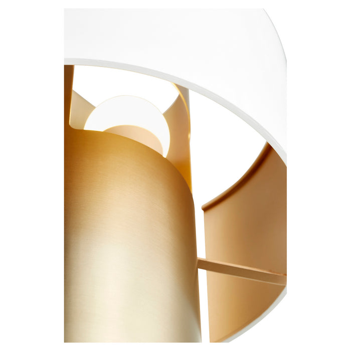 One Light Wall Sconce in Studio White w/ Aged Brass finish