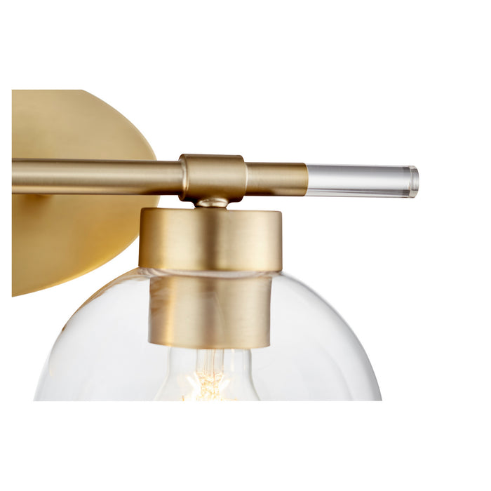Two Light Vanity from the Voln collection in Aged Brass finish