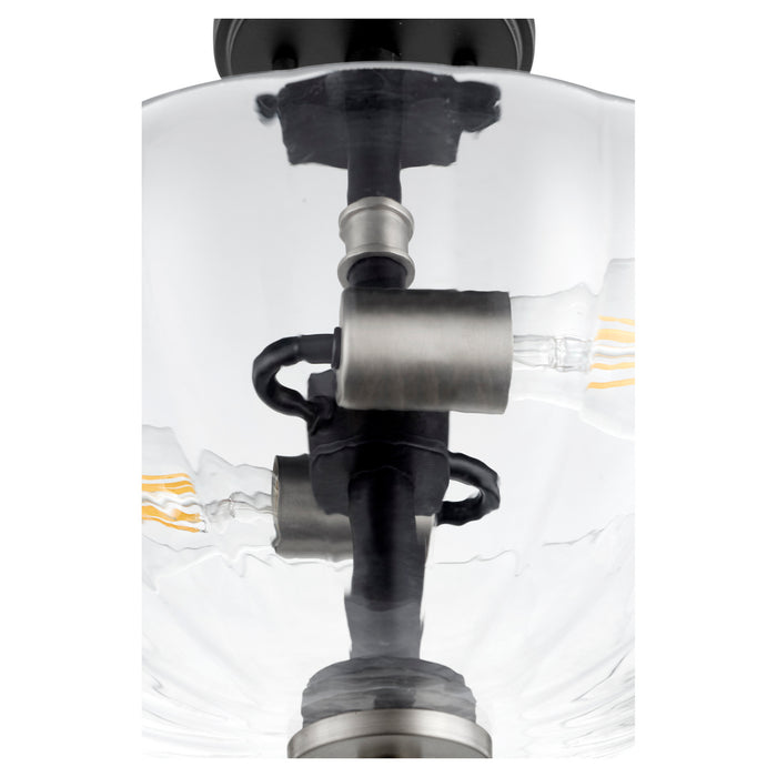 Two Light Dual Mount from the Monarch collection in Noir w/ Satin Nickel finish