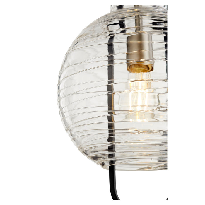 One Light Pendant in Noir w/ Satin Nickel finish