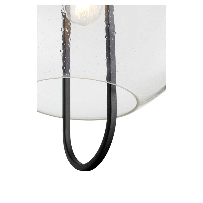 One Light Pendant in Noir w/ Aged Brass finish