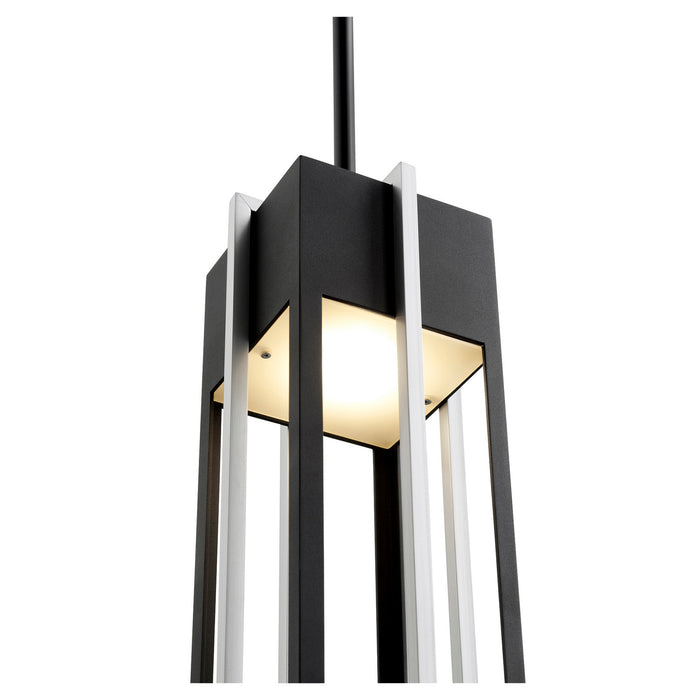 LED Outdoor Pendant from the Al Fresco collection in Noir w/ Brushed Aluminum finish