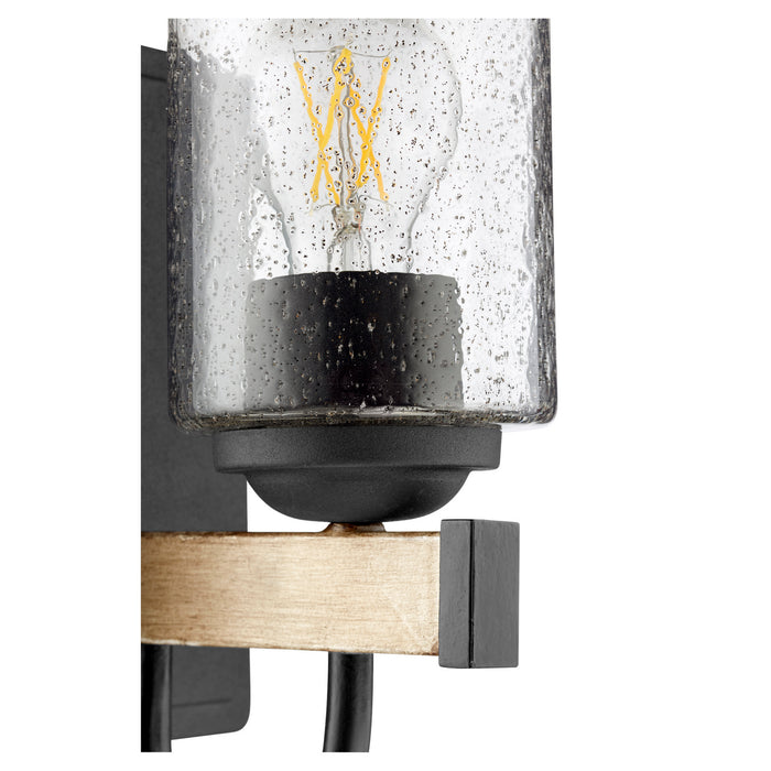 One Light Wall Mount in Noir w/ Driftwood finish finish