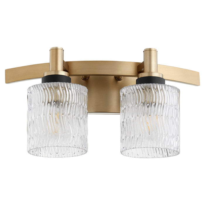 Two Light Vanity from the Stadium collection in Aged Brass finish