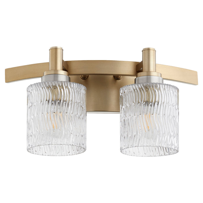 Two Light Vanity from the Stadium collection in Aged Brass finish
