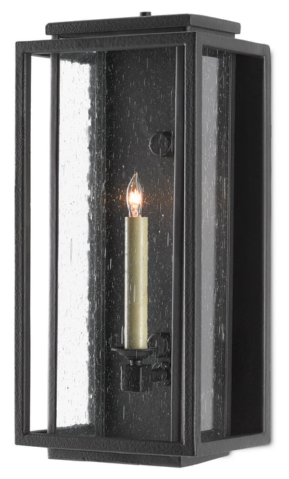 One Light Outdoor Wall Sconce in Midnight finish