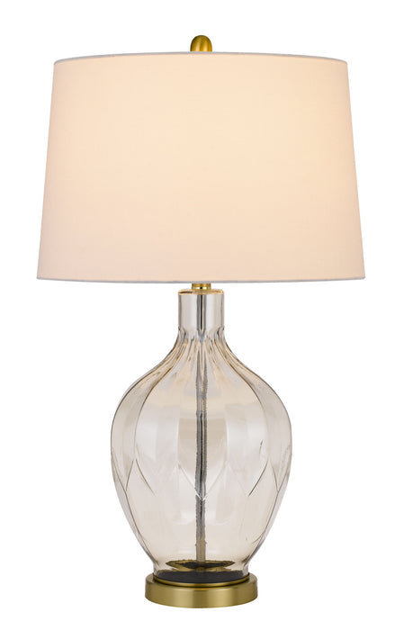 One Light Table Lamp from the Bancroft collection in Clear/Antique Brass finish