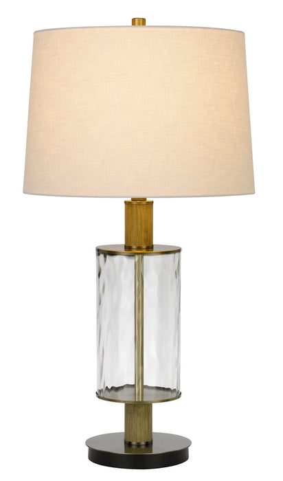 One Light Table Lamp from the Morrilton collection in Glass/Light Oak finish