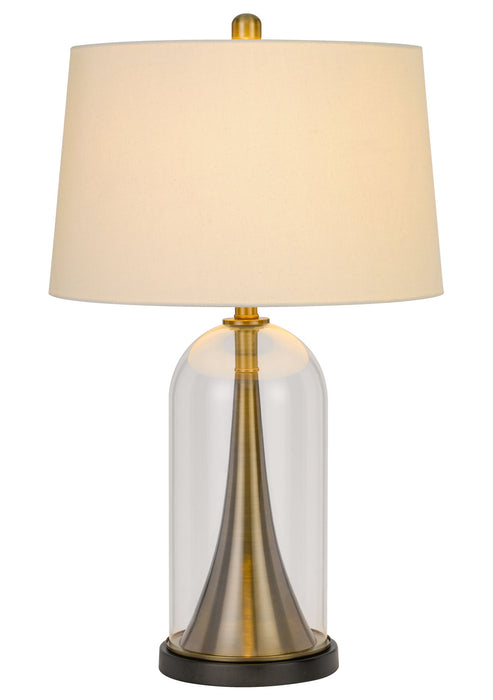 One Light Table Lamp from the Camargo collection in Glass/Antique Brass finish