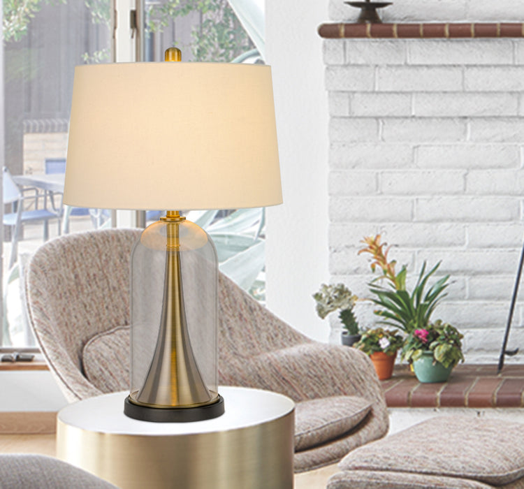 One Light Table Lamp from the Camargo collection in Glass/Antique Brass finish