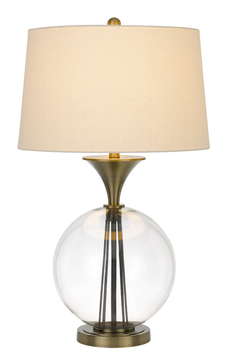 One Light Table Lamp from the Moxee collection in Glass/Antique Brass finish