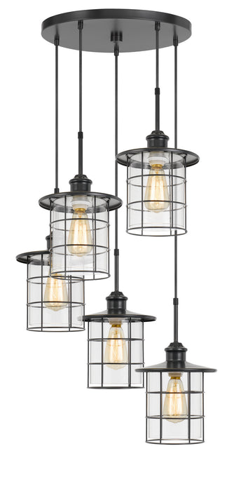 Five Light Pendant from the Silverton collection in Dark Bronze finish
