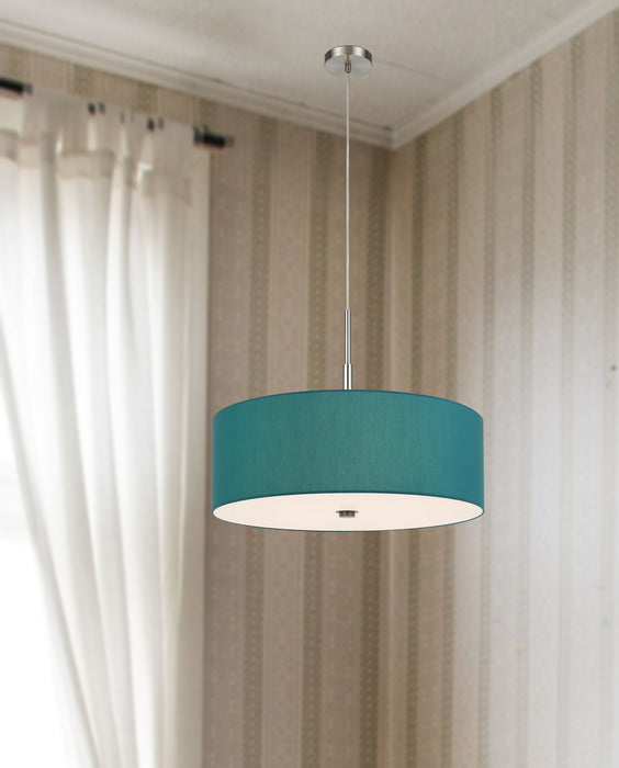 Four Light Pendant from the Lonoke collection in Aqua Blue finish
