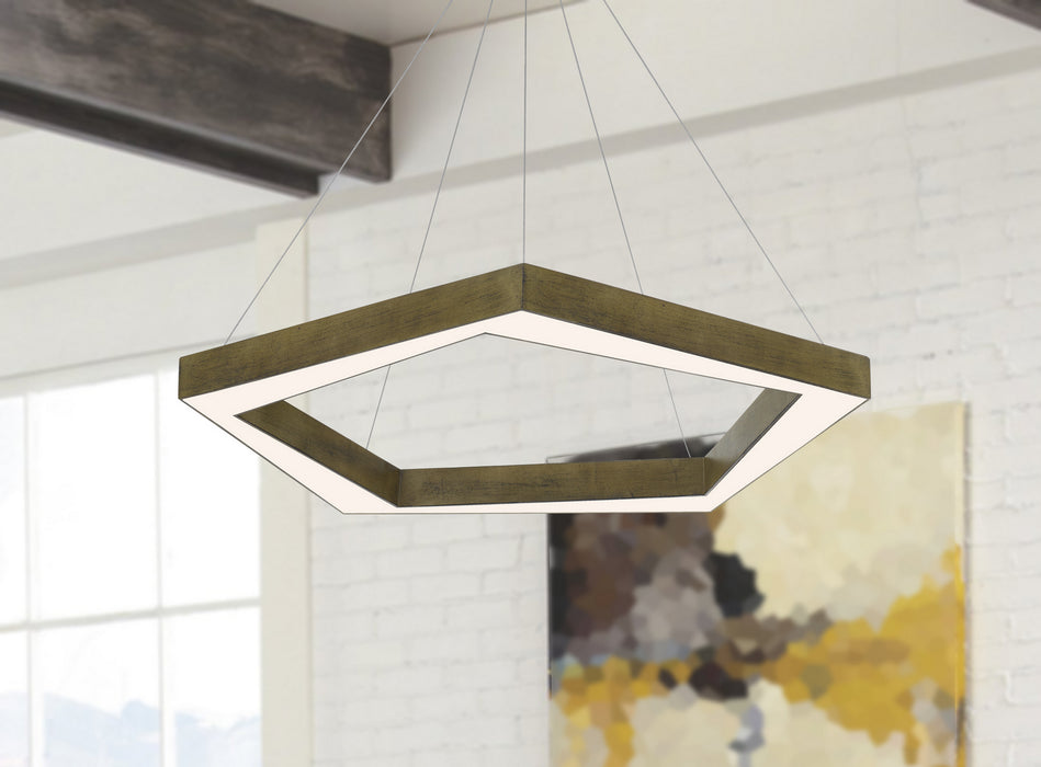 LED Pendant from the Metz collection in Light Oak finish