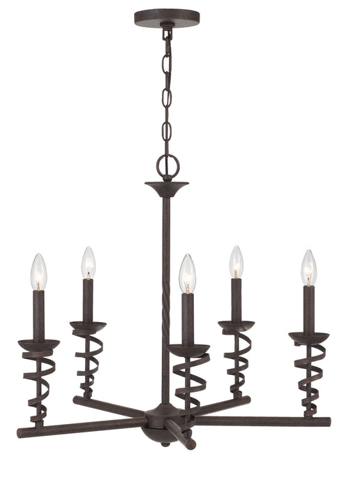 Five Light Chandelier from the Forbach collection in Texture Black finish