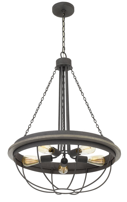Five Light Chandelier from the Nixa collection in Dove Grey finish