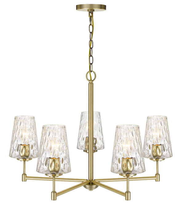 Five Light Chandelier from the Crestwood collection in Antique Brass finish