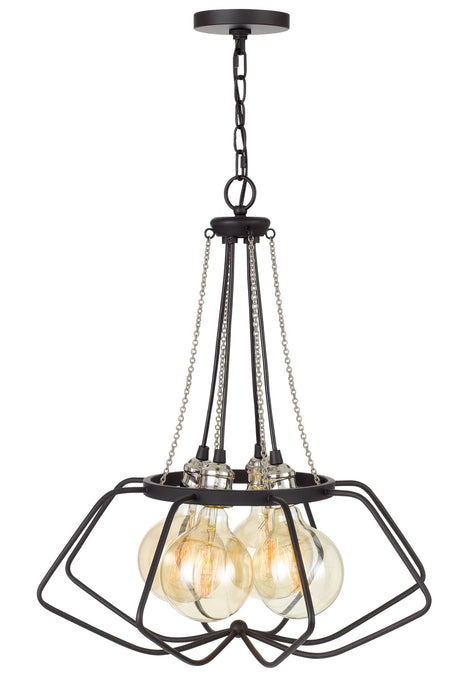 Four Light Chandelier from the Laude collection in Black/Chrome finish
