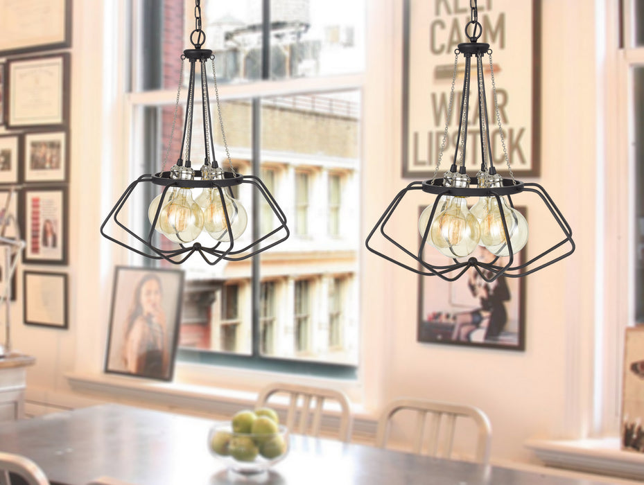 Four Light Chandelier from the Laude collection in Black/Chrome finish