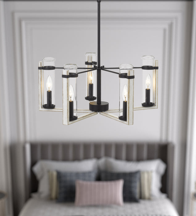 Five Light Chandelier from the Olivette collection in White Washed finish