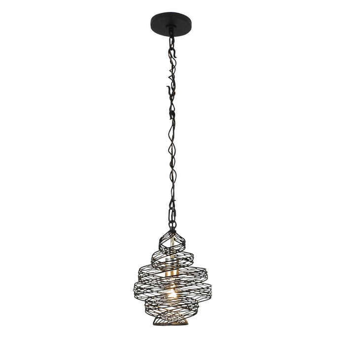 One Light Mini Pendant from the Flow collection in Matte Black/French Gold finish