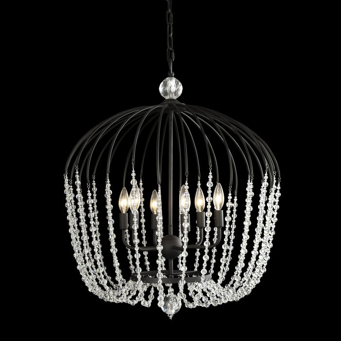 Six Light Pendant from the Voliere collection in Havana Gold finish