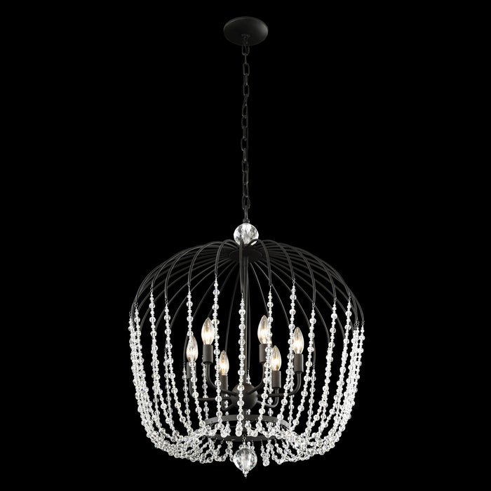 Six Light Pendant from the Voliere collection in Havana Gold finish