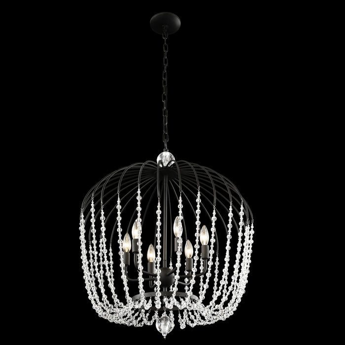 Six Light Pendant from the Voliere collection in Havana Gold finish