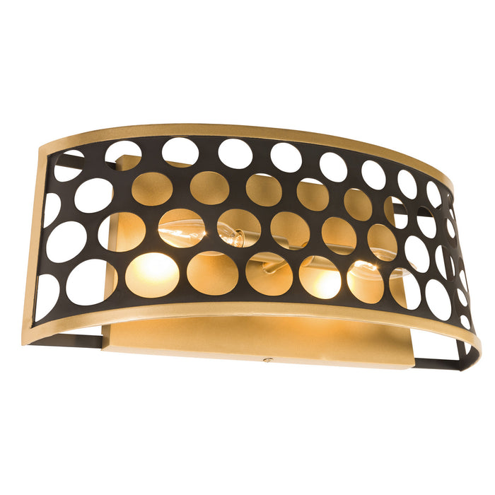 Two Light Bath from the Bailey collection in Matte Black/French Gold finish