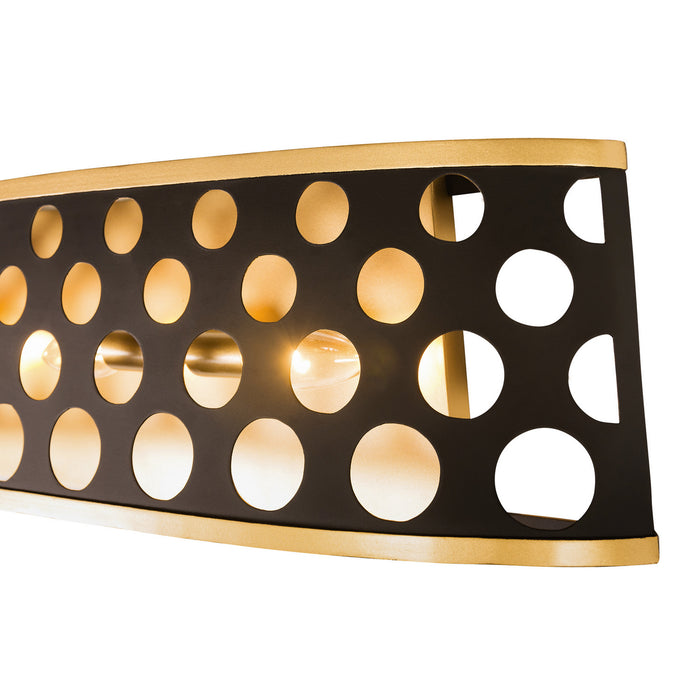 Four Light Bath from the Bailey collection in Matte Black/French Gold finish