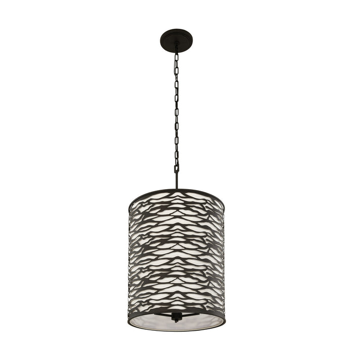 Six Light Pendant from the Kato collection in Carbon Black finish