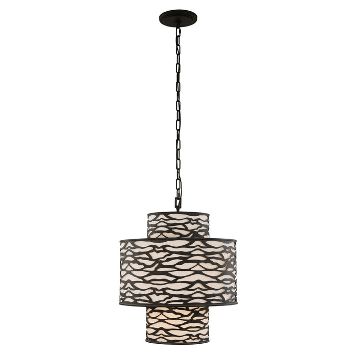 Four Light Pendant from the Kato collection in Carbon Black finish