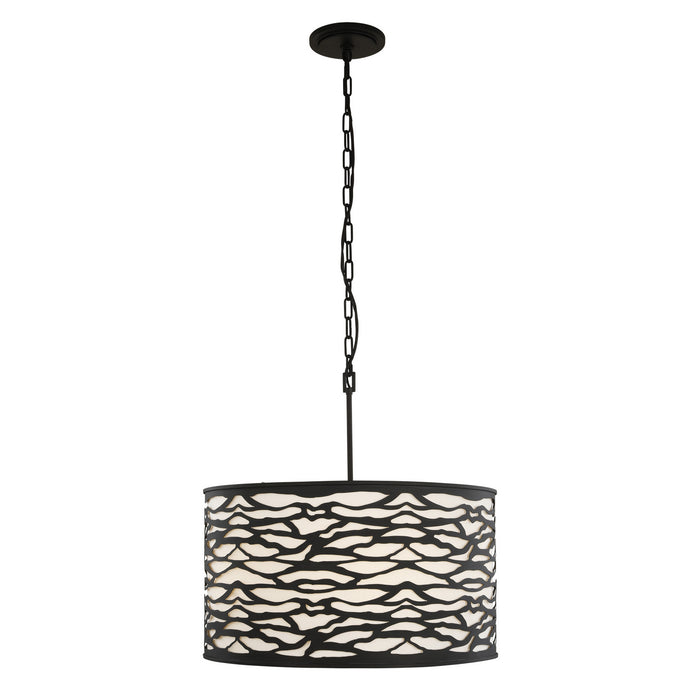 Five Light Pendant from the Kato collection in Carbon Black finish