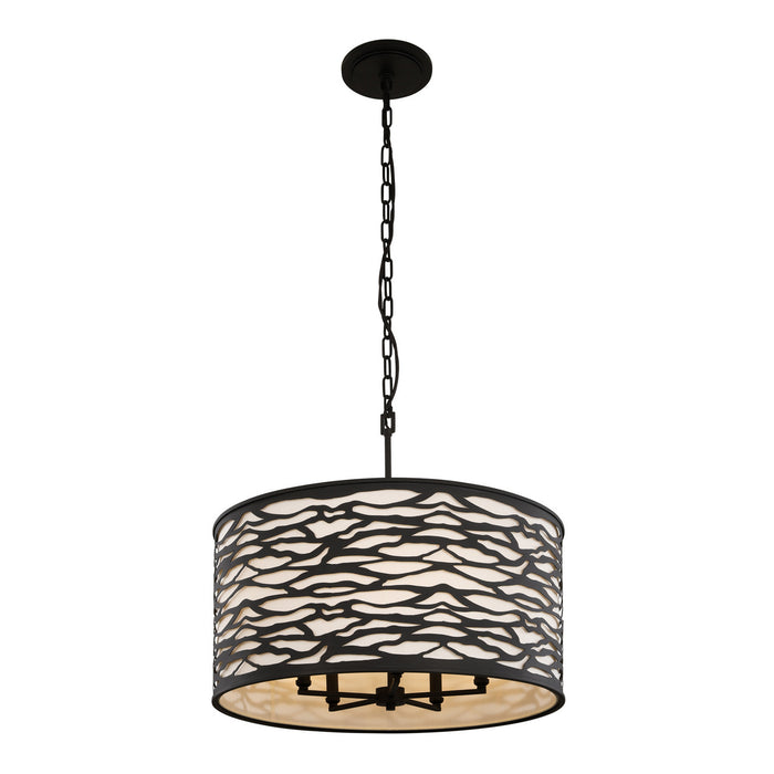 Five Light Pendant from the Kato collection in Carbon Black finish