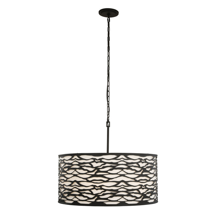Six Light Pendant from the Kato collection in Carbon Black finish