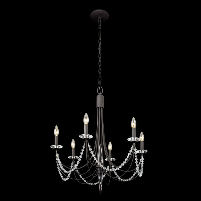 Six Light Chandelier from the Brentwood collection in Carbon Black finish