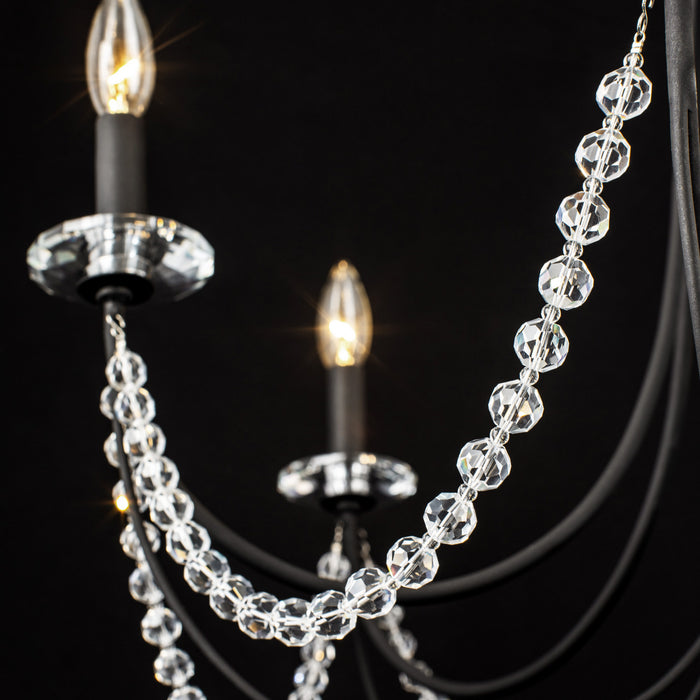 Six Light Chandelier from the Brentwood collection in Carbon Black finish