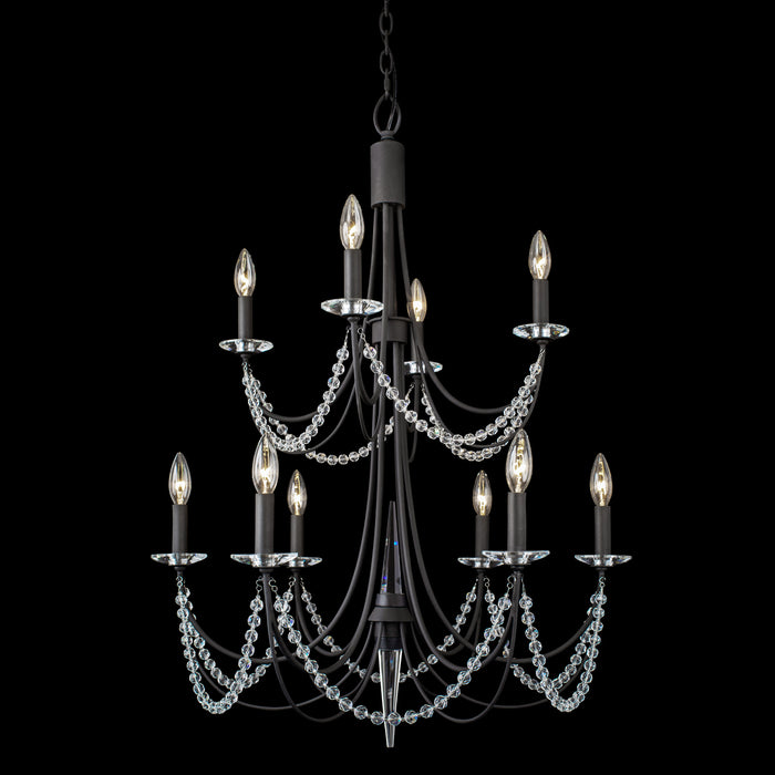 Ten Light Chandelier from the Brentwood collection in Carbon Black finish