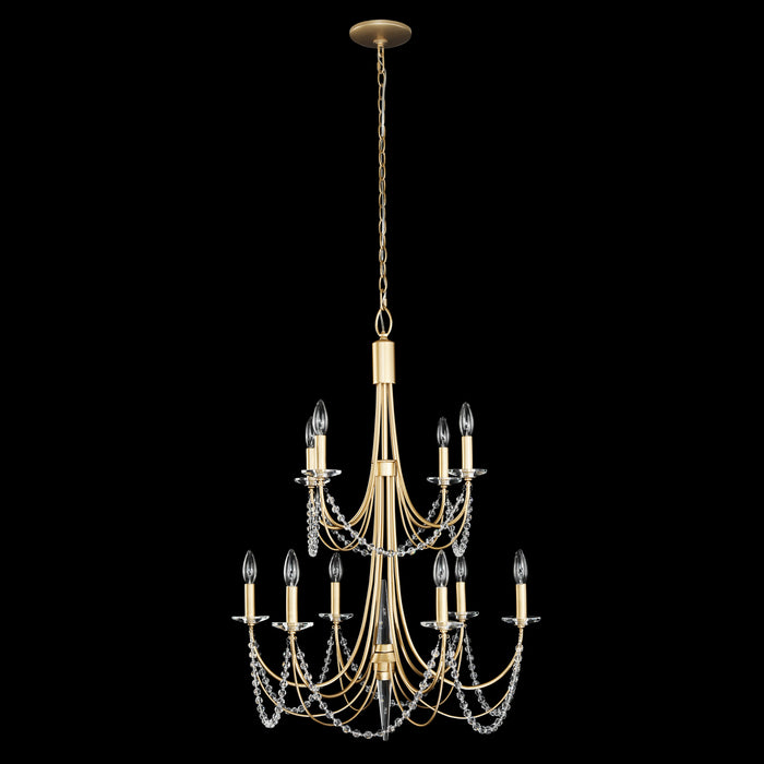 Ten Light Chandelier from the Brentwood collection in French Gold finish