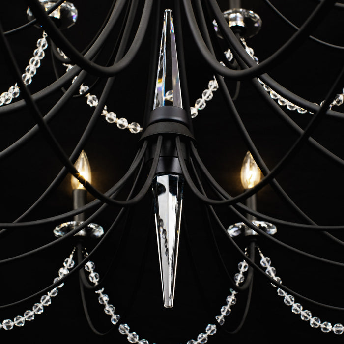 28 Light Chandelier from the Brentwood collection in Carbon Black finish