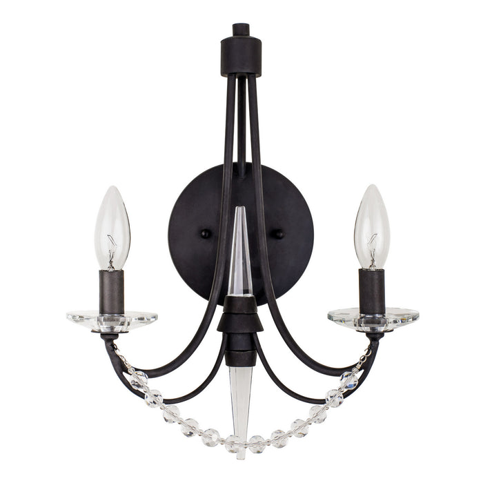 Two Light Wall Sconce from the Brentwood collection in Carbon Black finish